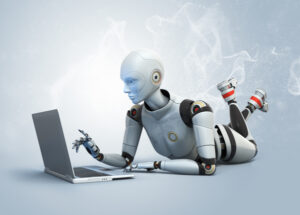 robot use laptop